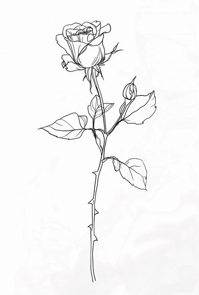 Plakat 61x90,5cm Kontur Róży zdjęcie 1