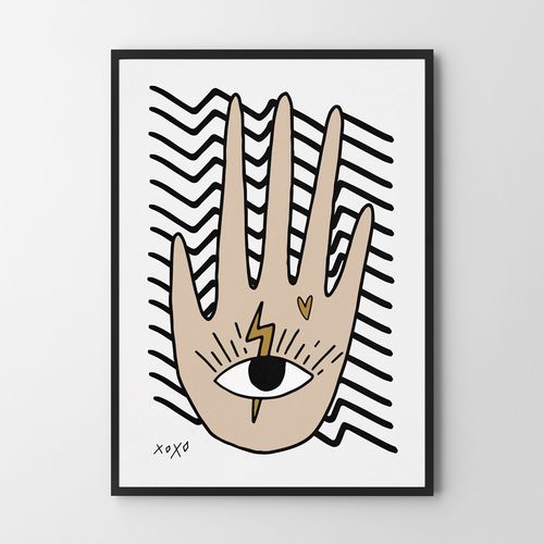Plakat ilustracja ręka dłoń 70x100 cm na Arena.pl
