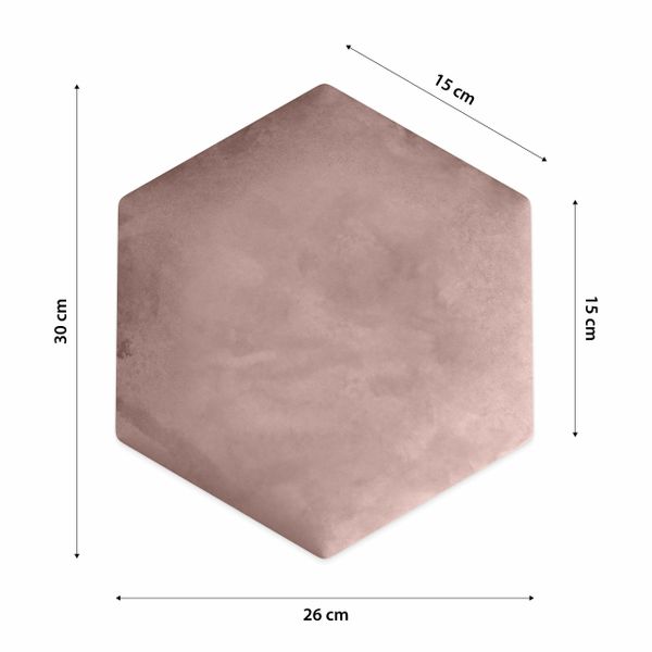 PANELE TAPICEROWANE PLASTER MIODU Heksagon RÓŻOWY 26cm x 30cm zdjęcie 3