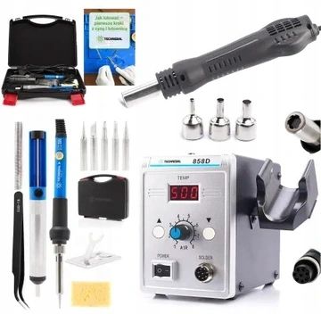 STACJA LUTOWNICZA SPAWARKA HOT-AIR 858D 700W 100-500°C ZESTAW TECHREBAL zdjęcie 1