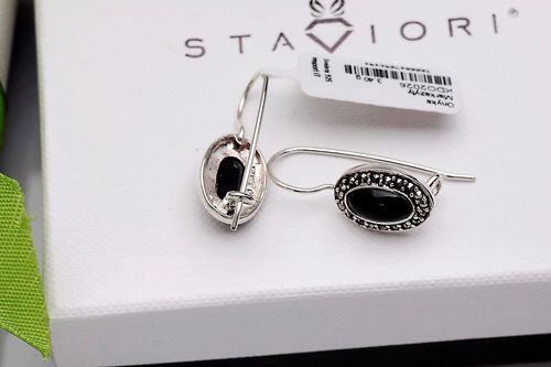 Srebrne kolczyki KDO2026 - Onyks na Arena.pl