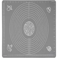 Stolnica silikonowa 50x40 mata kuchenna do ciasta antypoślizgowa szara
