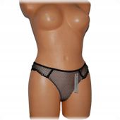 Majtki koronkowe stringi VALEGE Lingerie FASION czarne romiarze 36 S