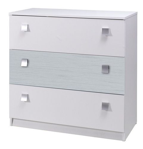 Komoda 3SZ LUX STRIPES - biała na Arena.pl