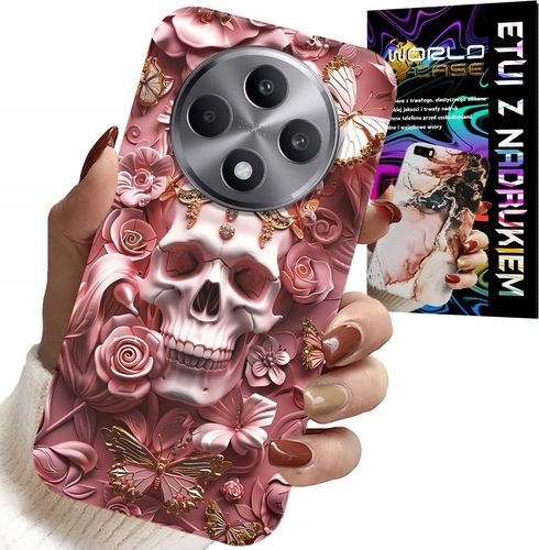 ETUI DO OPPO RENO12 F / 12FS 5G - KOBIECE, MODNE WZORY, CZASZKA W RÓŻE na Arena.pl