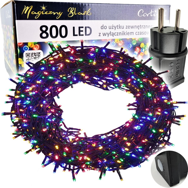 LAMPKI CHOINKOWE 800 LED TIMER ATEST ZEWNĘTRZNE zdjęcie 1