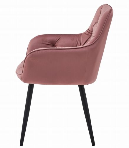 Krzesło JORK - róż aksamit / nogi czarne x 1 na Arena.pl