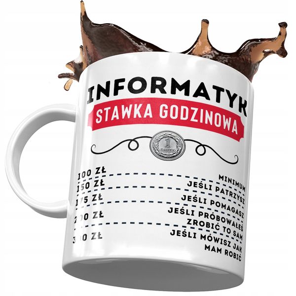 Dla Informatyka Kubek Na Urodziny Na Prezent Z Nadrukiem Ze Zdjęciem zdjęcie 1