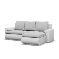 Narożnik, prawy, Bosco, ekoskóra, 230x159x89 cm, szary, biały | TYLETEGOTU