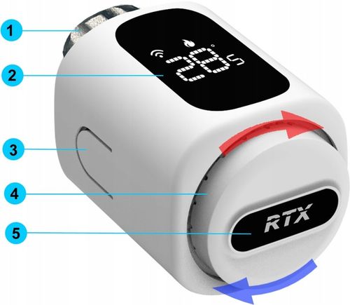 Głowica Termostatyczna RTX Termostat do grzejnika WiFi TUYA Smart na Arena.pl