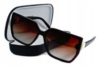 DAMSKIE BRĄZOWE OKULARY PRZECIWSŁONECZNE UV400 POLARYZACYJNE Z ETUI