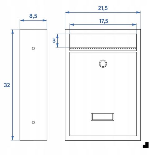 SKRZYNKA NA LISTY Z NUMEREM DOMU | POCZTOWA | A4 | ANTRACYT RAL7016 | WZORY na Arena.pl
