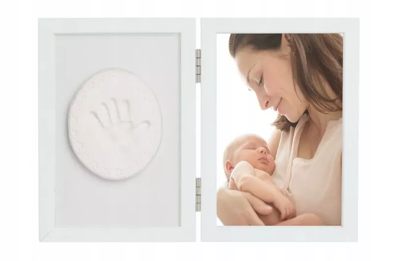 Zestaw Tiny Memories, podwójna ramka z glinką, biała zdjęcie 5