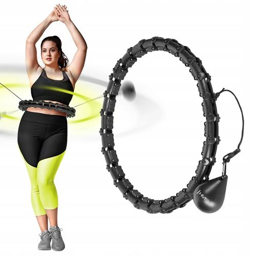 HULA HOP PLUS SIZE BLACK Z WYPUSTKAMI I OBCIĄŻNIKIEM HMS HHW11 DUŻE KOŁO na Arena.pl
