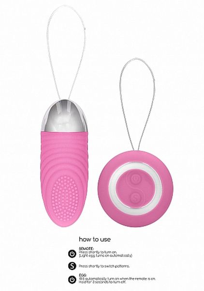 Ethan - Rechargeable Remote Control Vibrating Egg - Pink zdjęcie 9