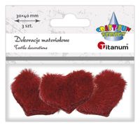 dekoracje materiałowe pluszowe serca 3 szt titanum