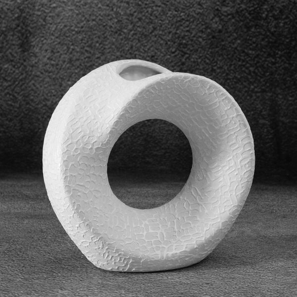 Nowoczesny wazon ceramiczny RISO 19X7X18 biały zdjęcie 2