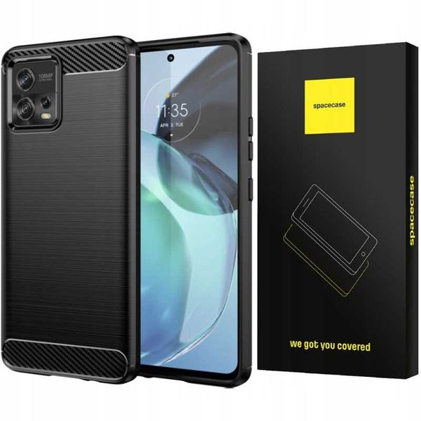 Spacecase Carbon Motorola Moto G72 czarny zdjęcie 1
