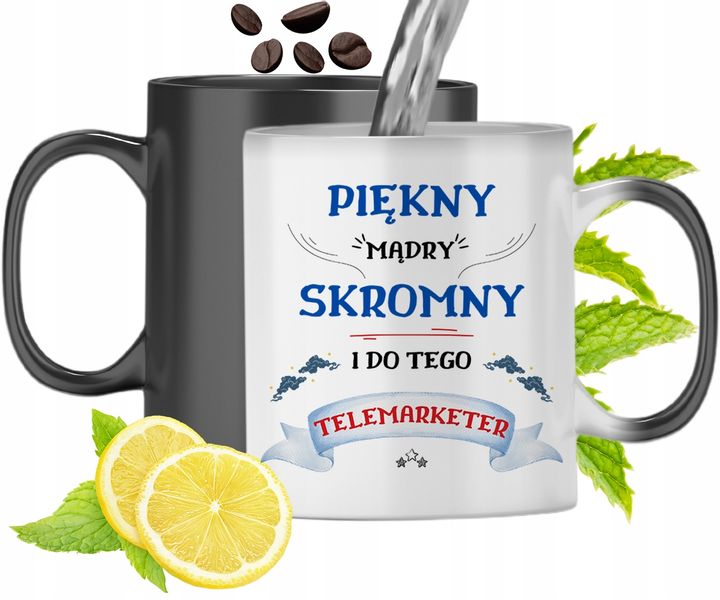 Kubek Magiczny Dla Telemarketera Zmieniający Kolor Z Nadrukiem Ze Zdjęciem zdjęcie 1
