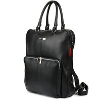 Czarny Duży Plecak Na Laptopa Skóra Naturalna Pasek Beltimore N24