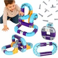 Klocki Tor Magnetyczny Kolejka Elektryczna Edukacyjna dla Dzieci Zestaw