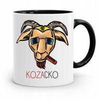 Kubek Czarny Śmieszny Zabawny Kozacko Prezent Z Nadrukiem Ze Zdjęciem