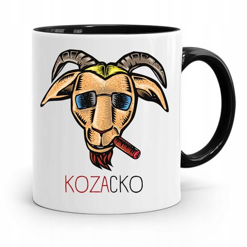 Kubek Czarny Śmieszny Zabawny Kozacko Prezent Z Nadrukiem Ze Zdjęciem na Arena.pl