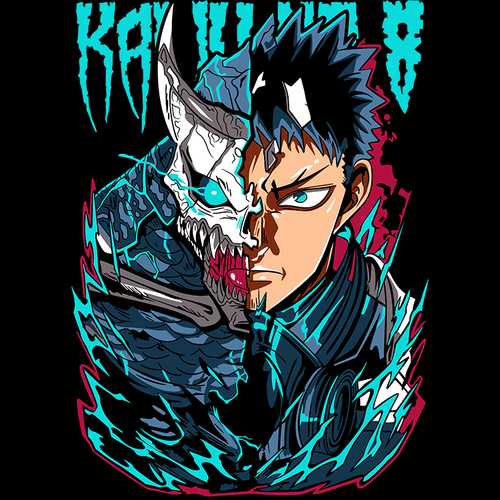 Koszulka Czarna - Kaiju No.8 - WYBIERZ KOLOR KOSZULKI I FASON Męska 5XL na Arena.pl