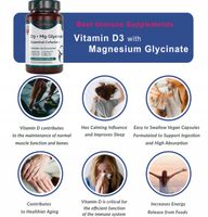 Magnez Glicynian Magnezu 400mg Witamina D3 1000IU Naturalny Essential