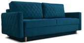Kanapa LENOLA rozkładana niebieska NOEL 16 welur wygodna PRODUCENT