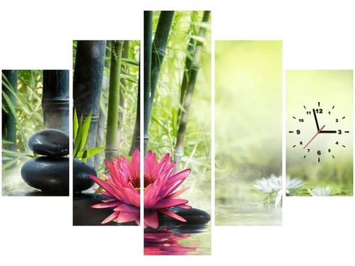 105CM 150CM ZEGAR 5 ELEM LILIE BAMBUSY DRUK OBRAZ na Arena.pl