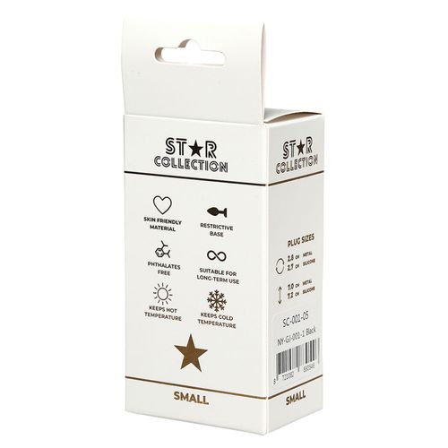 Star Collection - Black Silicone Anal Plug S - Light Pink Stone na Arena.pl