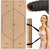 MATA DO JOGI ANTYPOŚLIZGOWA ZE WZOREM DO ĆWICZEŃ KORKOWA KOMFORTOWA DUŻA