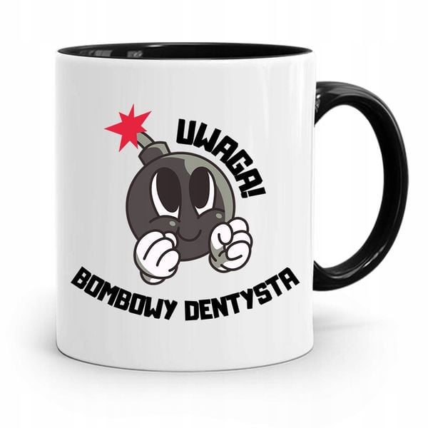 Kubek Czarny Prezent Dentysty Bombowy Dentysta Z Nadrukiem Ze Zdjęciem zdjęcie 1