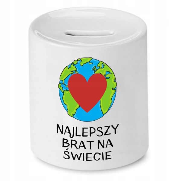 Skarbonka Dla Brata Najlepszy Na Świecie Prezent Z Nadrukiem Ze Zdjęciem zdjęcie 1