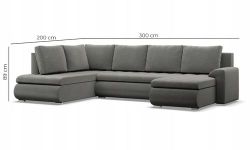 NAROŻNIK FORESTA XXL Z OTOMANĄ POPIEL BIAŁY KANAPA Rogówka na Arena.pl