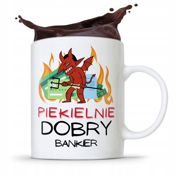 Dla Bankiera Kubek Na Prezent Piekielnie Dobry Z Nadrukiem Ze Zdjęciem zdjęcie 1