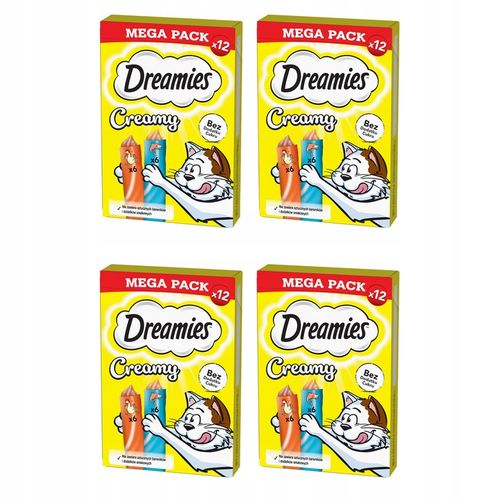DREAMIES Creamy MEGA PACK przysmaki dla kota kurczak i łosoś 48x10 g na Arena.pl