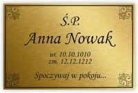 Grwerowana Tablica nagrobna Tabliczka nagrobkowa 30x20 krzyż