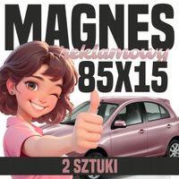 Mata Magnetyczna na Auto 85x15 cm - Profesjonalna Reklama magnes - 2 szt