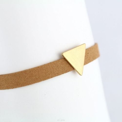 naszyjnik choker simple triangle - brązowy n487br na Arena.pl