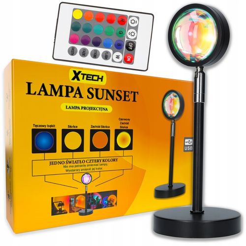 LAMPA ZACHÓD SŁOŃCA Lampka Sunset Lamp Projektor Wschód - Imitujaca Słońce na Arena.pl