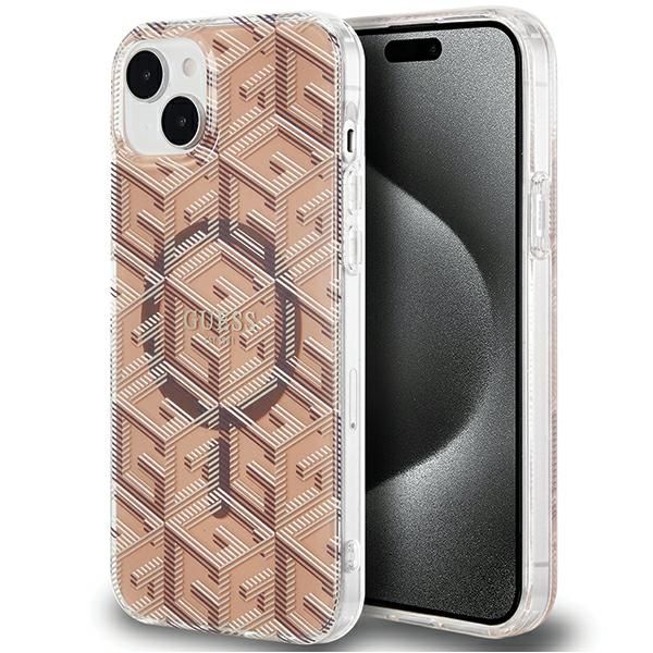 Etui Guess do iPhone 15, iPhone 14, iPhone 13, Brązowy, MagSafe zdjęcie 1