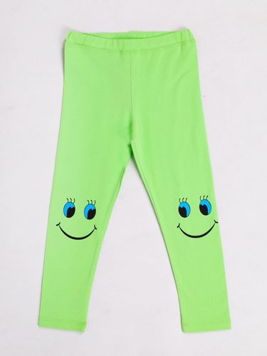 Legginsy dziewczęce getry długie 7/8 uśmiech zielone 110-116 YOCLUB na Arena.pl