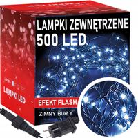 LAMPKI CHOINKOWE NA CHOINKĘ ZEWNĘTRZNE WODOODPORNE 500 LED + FLASH BIAŁE