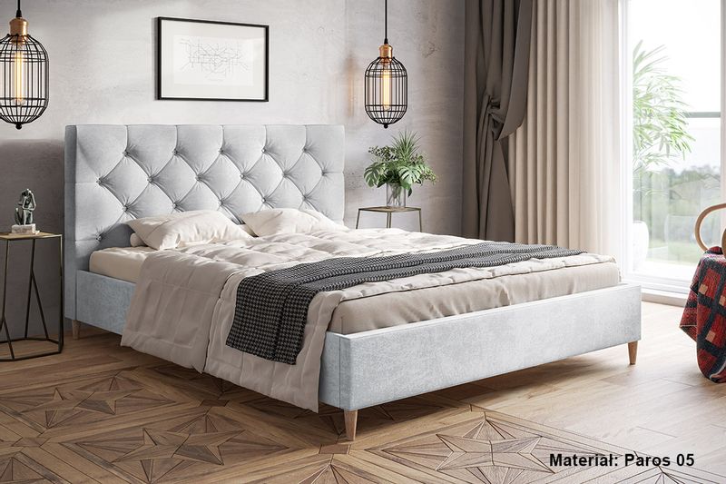 Łóżko tapicerowane Leonardo 120x200 stelaż nóżki zdjęcie 5