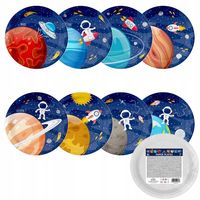 Talerzyki na imprezę Urodzinową kosmos 7cali 8szt Jednorazowe