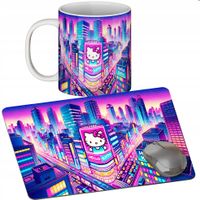 ZESTAW KUBEK + PODKŁADKA - KITTY KUROMI MELODY - PREZENT WIELE WZORÓW+ IMIĘ