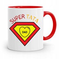 Kubek Czerwony Dla Taty Ojca Super Tata Prezent Z Nadrukiem Ze Zdjęciem