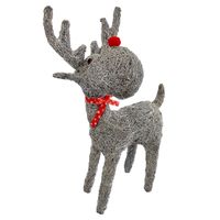 RENIFER ŚWIĄTECZNY LED DEKORACJA ŚWIECĄCA OZDOBA RATTANOWA FIGURKA 80 cm